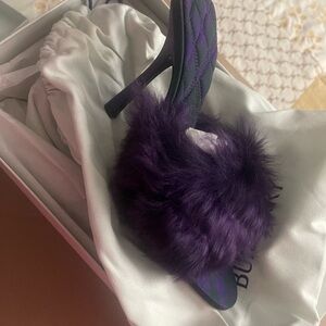 Burberry Purple Fur Heels
